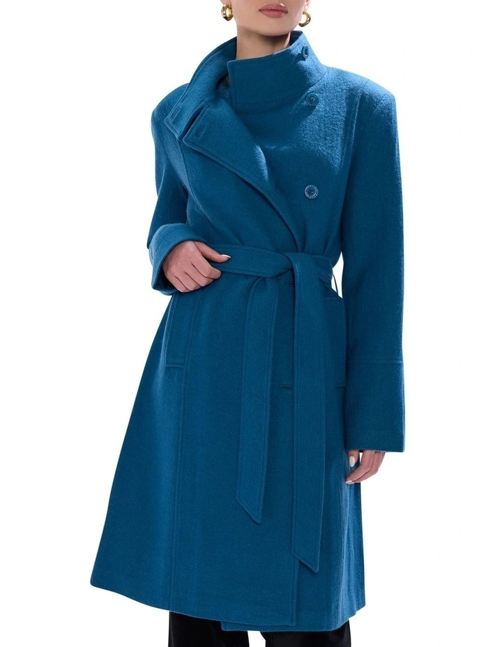 Francesca Felted Wool Coat in Teal image 1