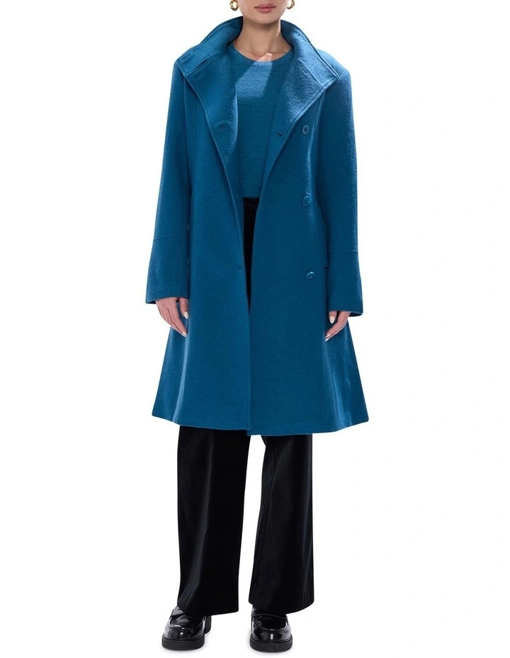 Francesca Felted Wool Coat in Teal image 2