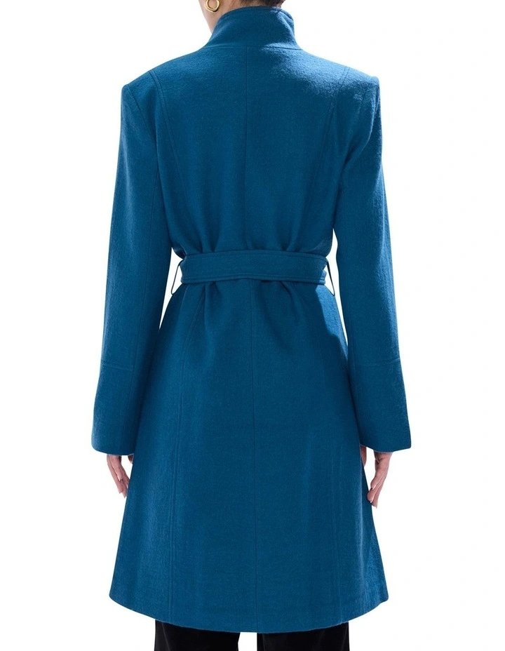 Francesca Felted Wool Coat in Teal image 4