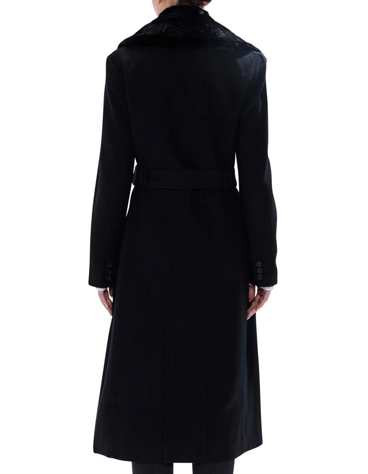 Isabella Felted Wool Coat in Black image 4