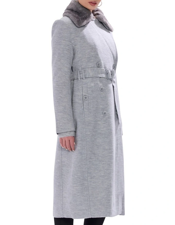 Isabella Felted Wool Coat in Grey Melange image 1