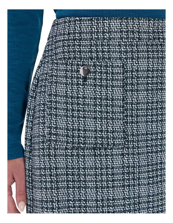 Tweed Ur Luv Mini Skirt in Green Multi image 3