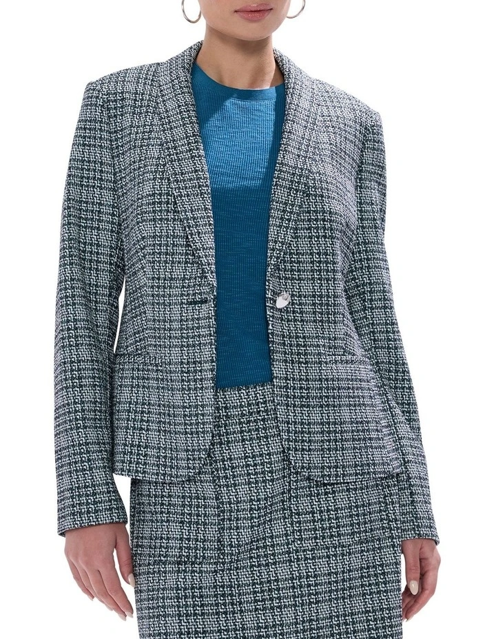 Tweed Ur Luv Blazer in Green Multi image 1