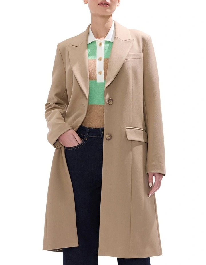 Rei Longline Coat in Camel image 1