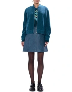 Herbie Leather Skirt in Teal