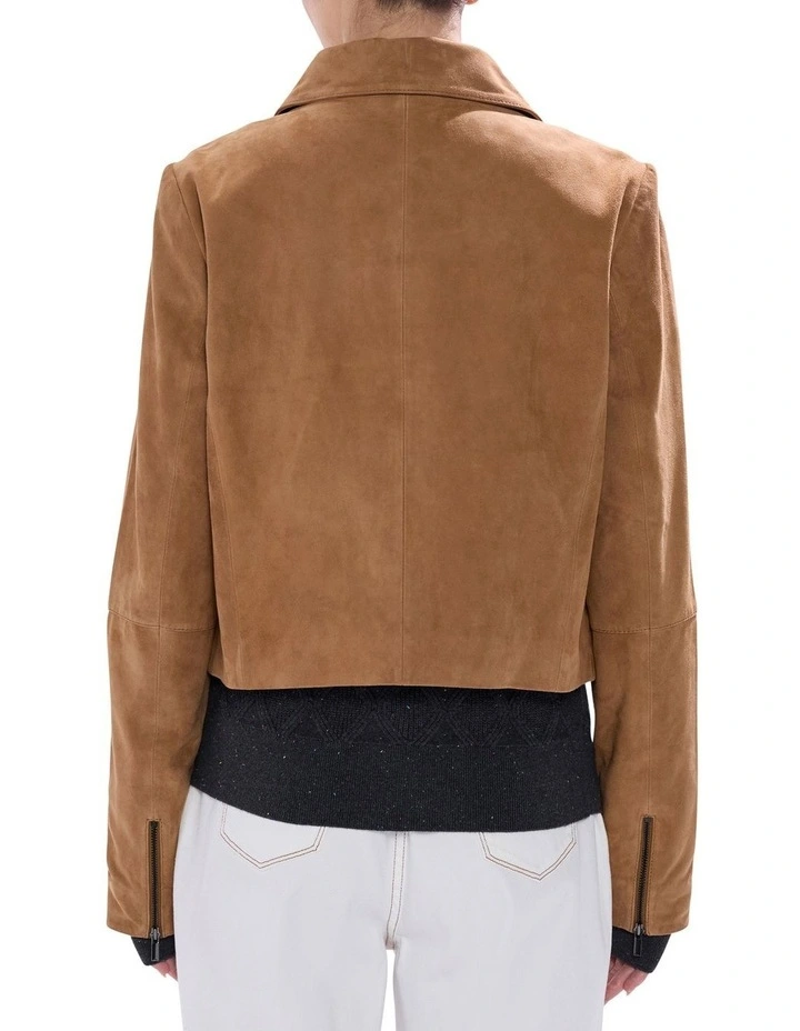 Toni Leather Suede Jacket in Rustic Brown image 5