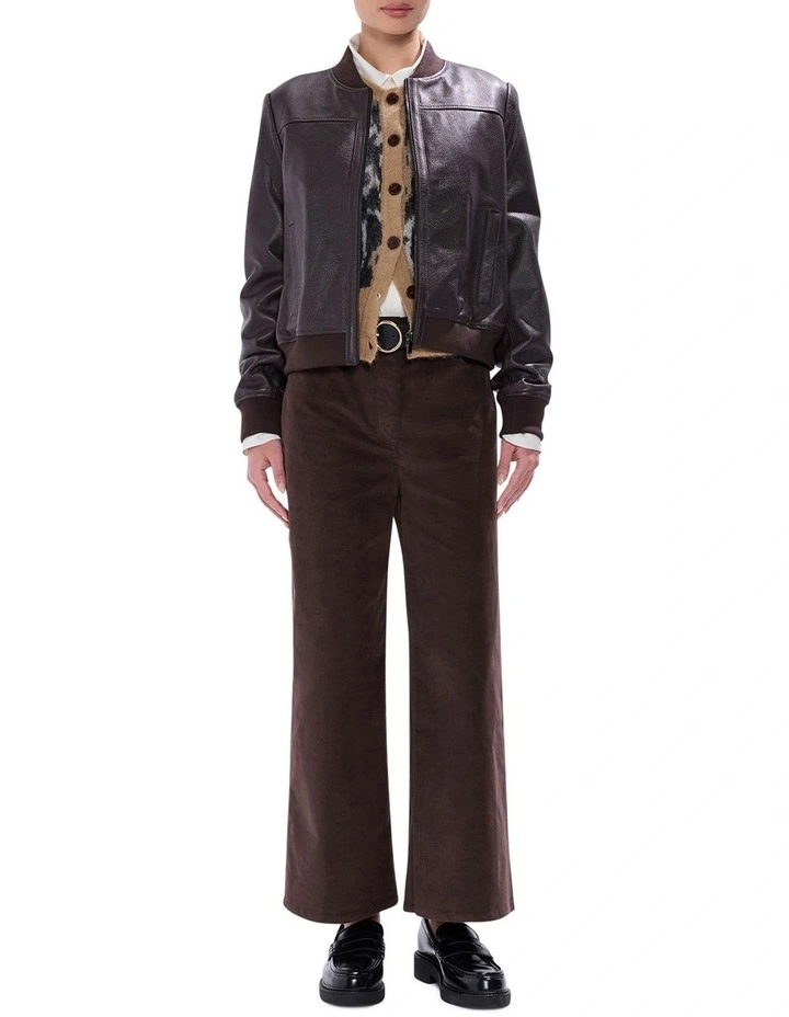 Collette Leather Bomber in Espresso image 2