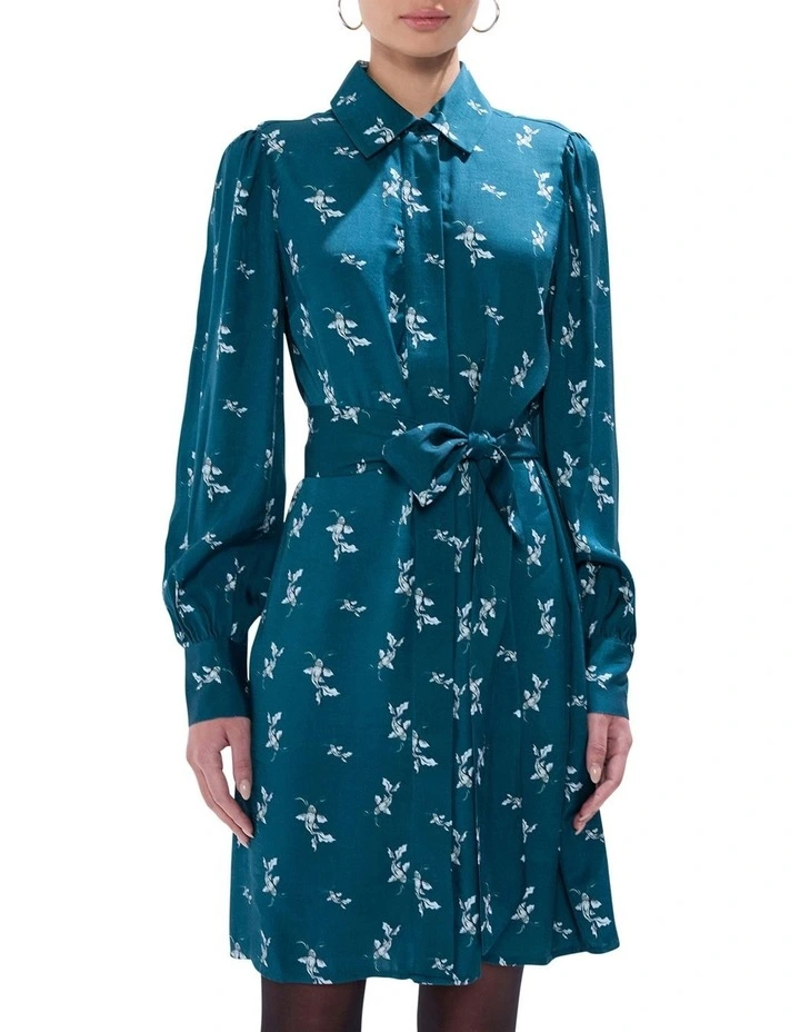 About A Koi Mini Dress in Teal Multi image 1