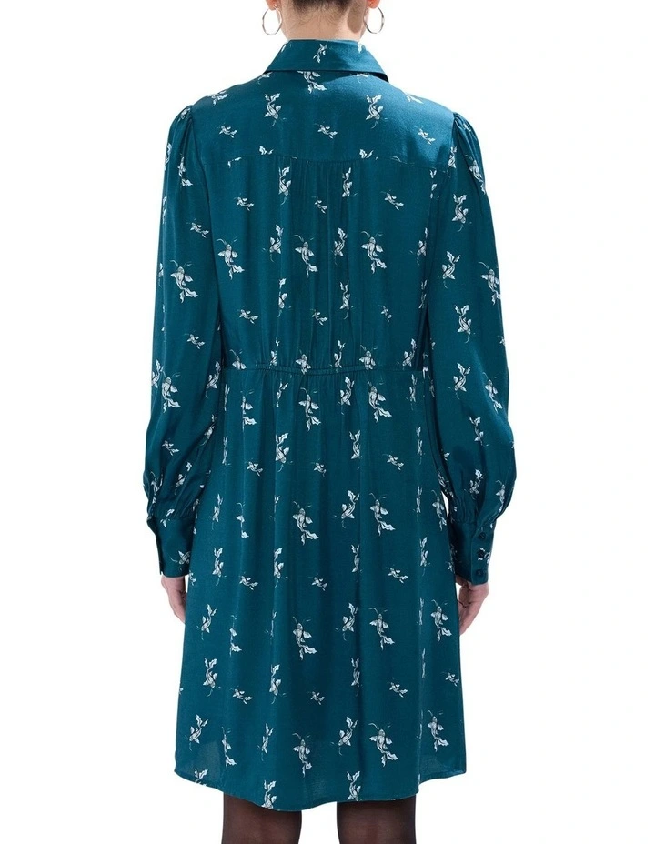 About A Koi Mini Dress in Teal Multi image 4