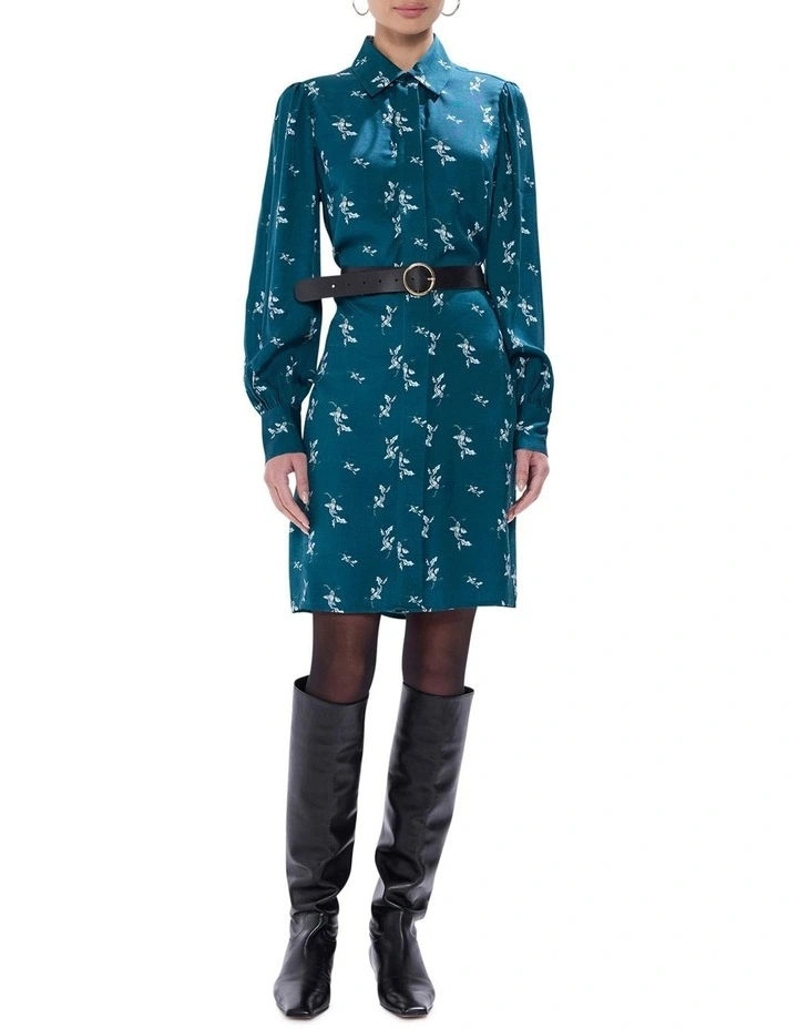 About A Koi Mini Dress in Teal Multi image 5
