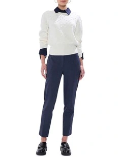 Courtier Pinstripe Pant in Navy Stripe