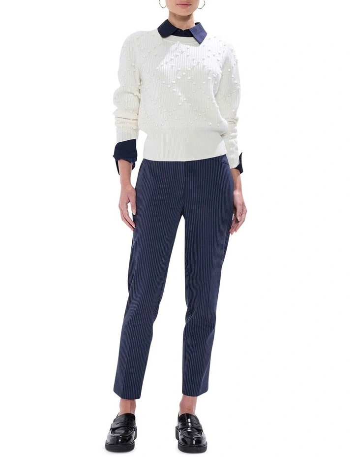 Courtier Pinstripe Pant in Navy Stripe image 1