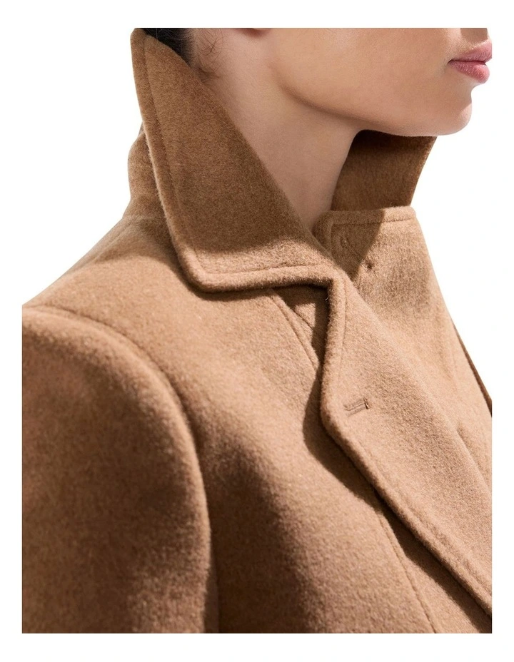 Skyler Cropped Trench Coat in Camel image 4