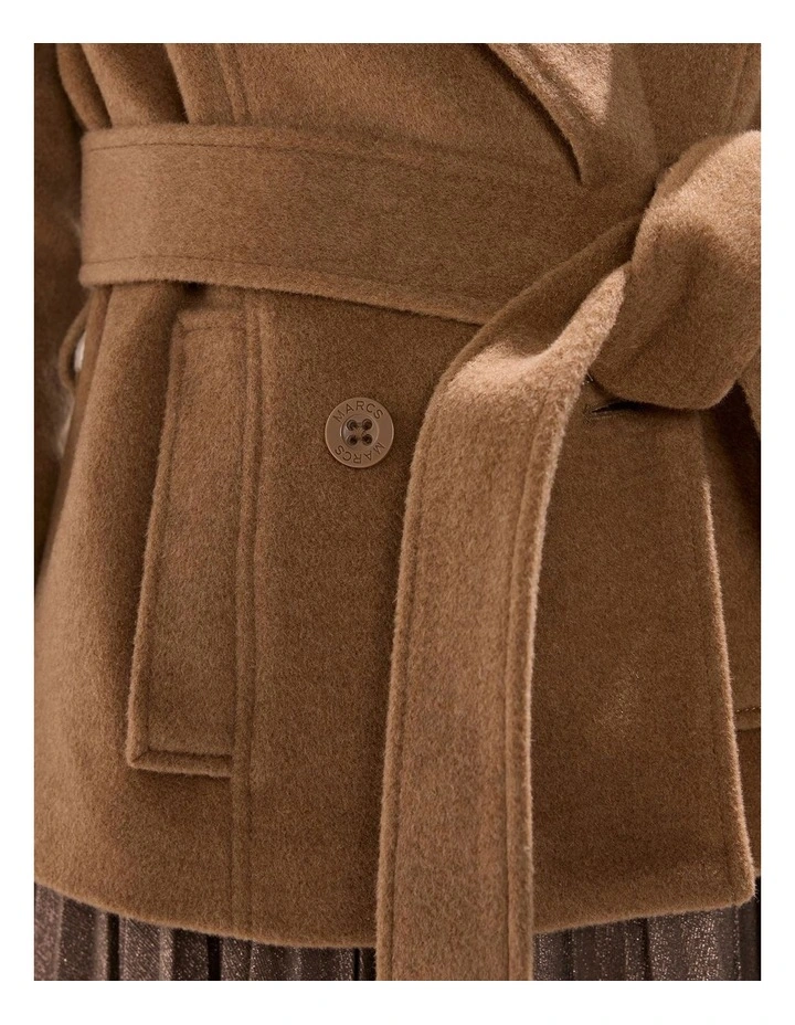 Skyler Cropped Trench Coat in Camel image 5