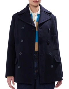 Brumbry Double Breasted Coat in Moonlit Navy