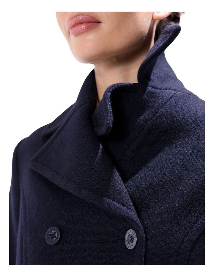 Brumbry Double Breasted Coat in Moonlit Navy image 3