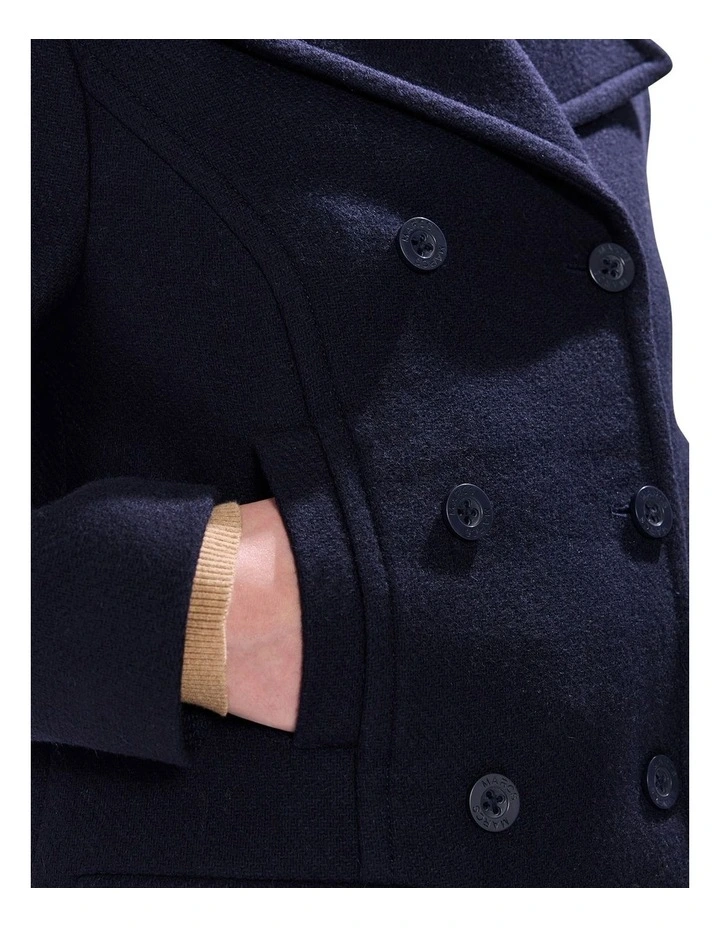 Brumbry Double Breasted Coat in Moonlit Navy image 4