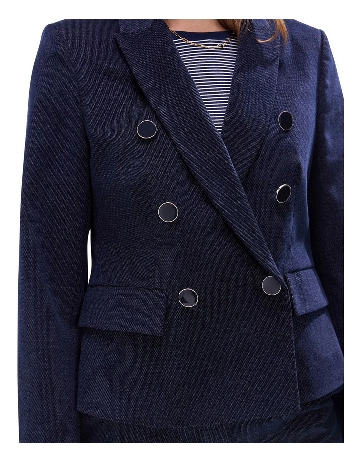 Simba Velvet Blazer in Indigo image 3