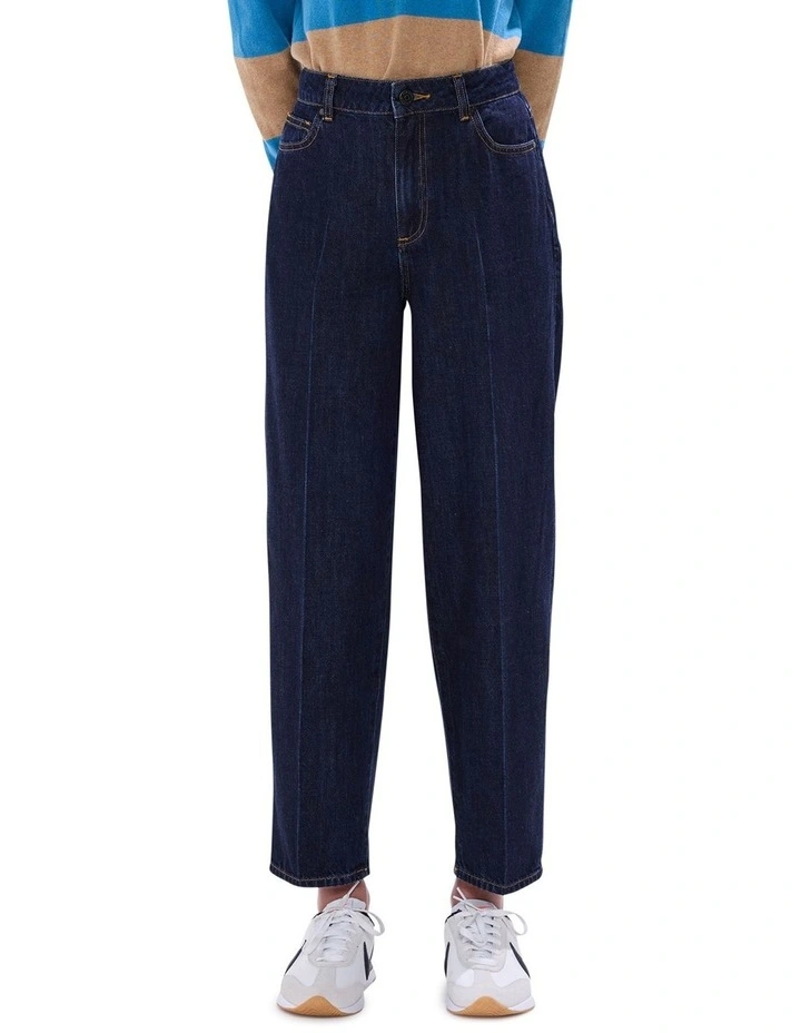 Mickey Waxed Barrel Leg Jeans in Indigo image 2