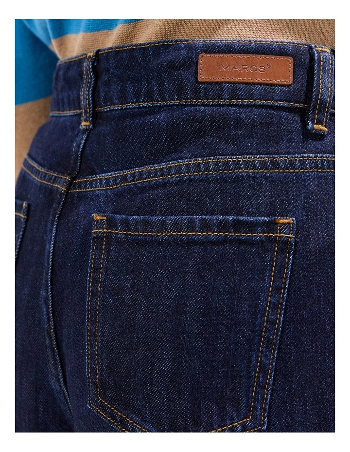 Mickey Waxed Barrel Leg Jeans in Indigo image 4