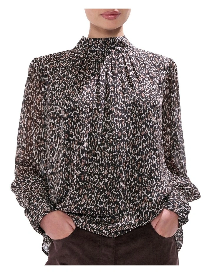 Wild About You Blouse in Brown Multi image 1