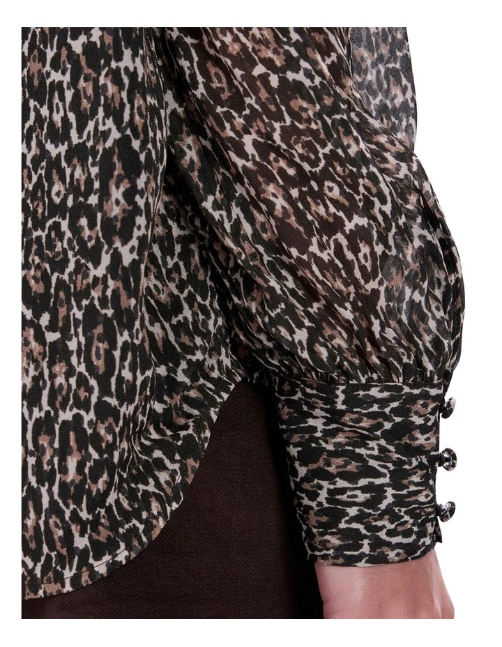 Wild About You Blouse in Brown Multi image 4