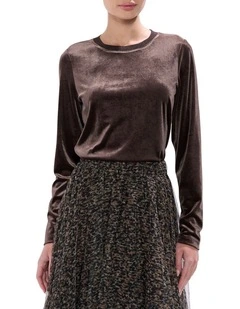 Vini Velvet Top in Espresso