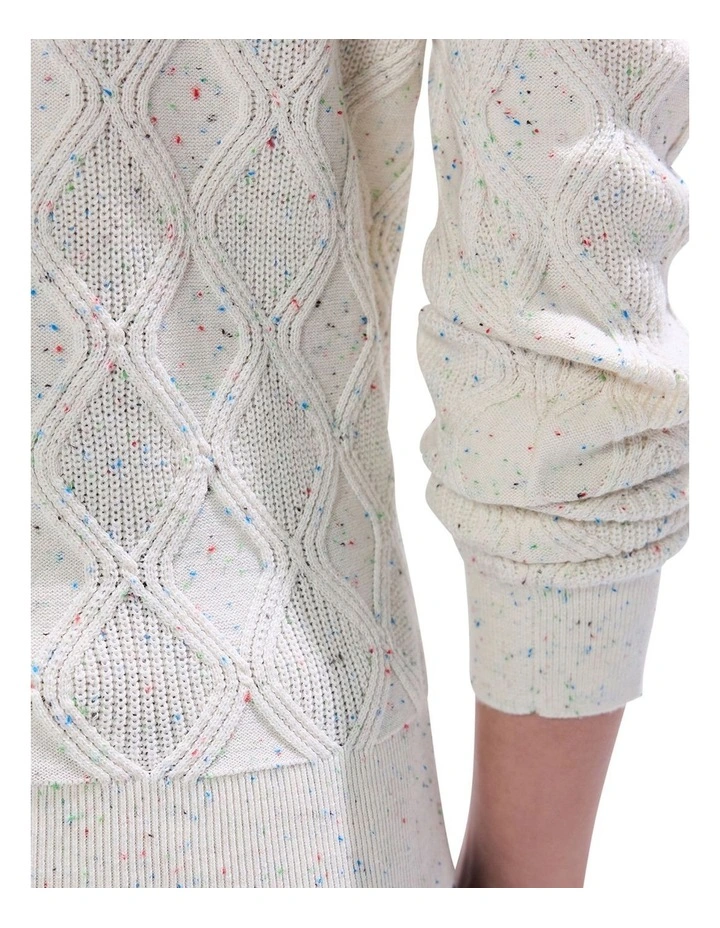 Sarah Cotton Speckle Knit in Ivory image 3