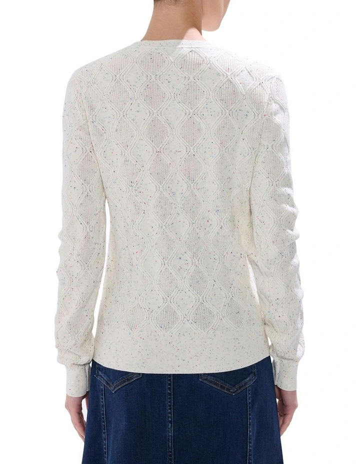 Sarah Cotton Speckle Knit in Ivory image 4