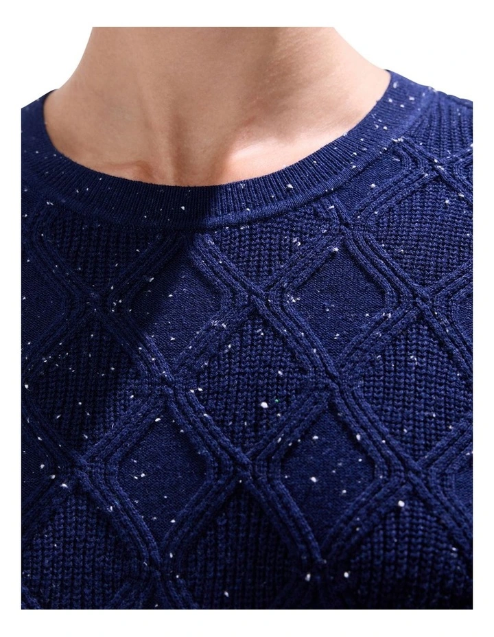 Sarah Cotton Speckle Knit Top in Moonlit Navy image 3