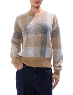 Spirit Plaid Knit in Camel Multi