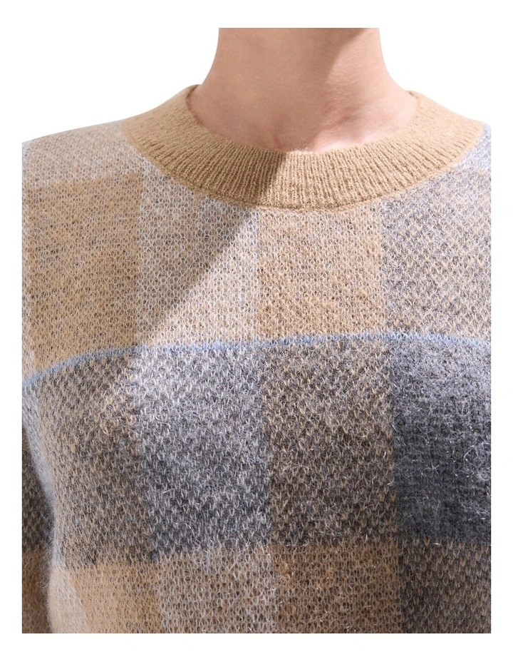 Spirit Plaid Knit in Camel Multi image 3