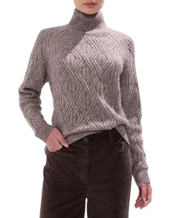 Knox Turtle Neck Knit Jumper in Espresso