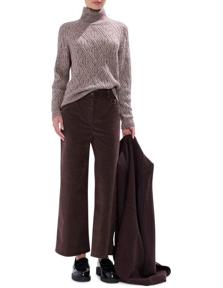 Knox Turtle Neck Knit Jumper in Espresso image 2