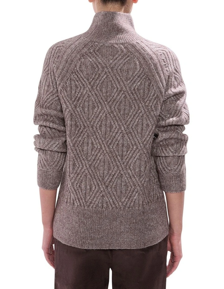 Knox Turtle Neck Knit Jumper in Espresso image 4