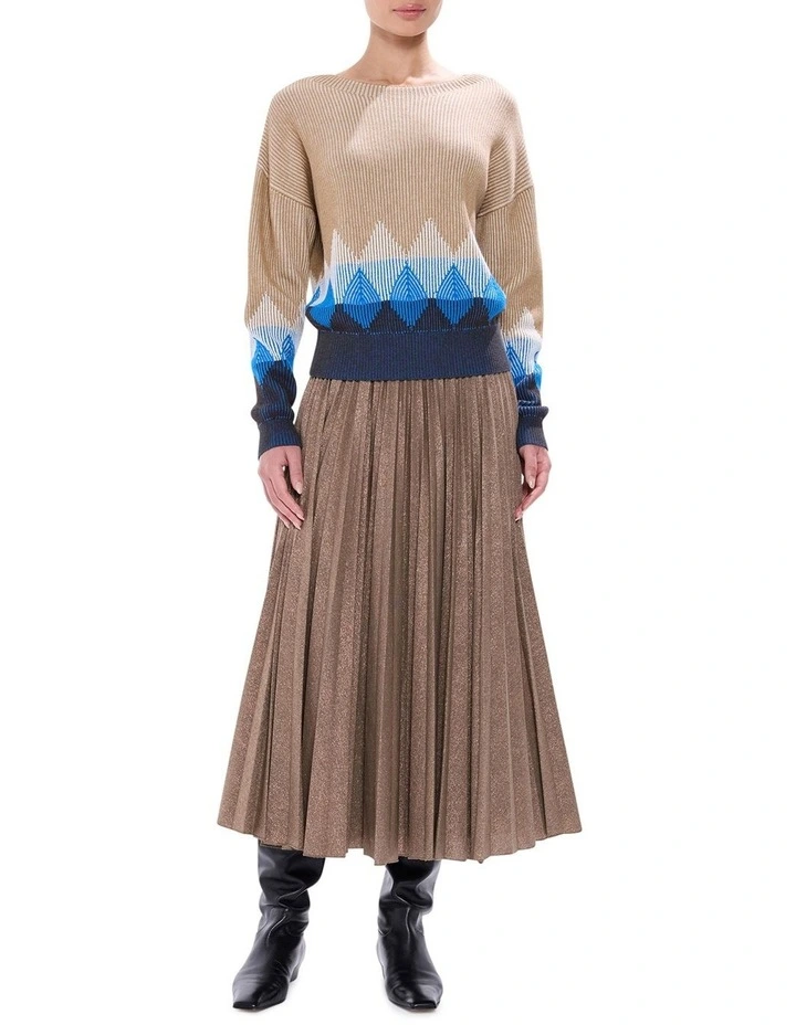 Here I Am Knit Jumper in Camel Multi image 2