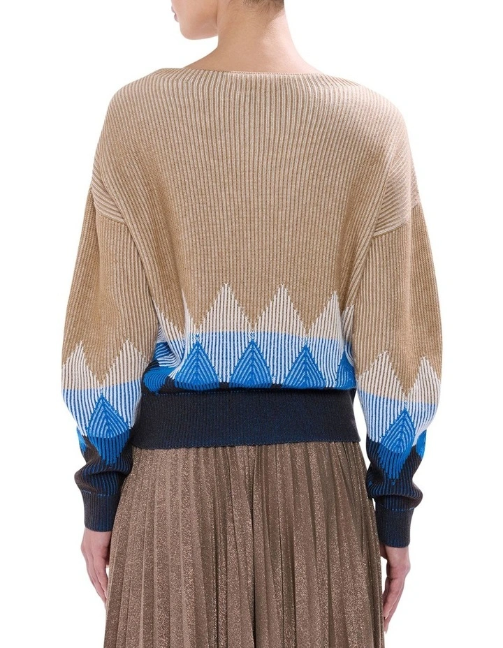 Here I Am Knit Jumper in Camel Multi image 4