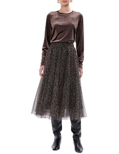 Wild About You Tulle Skirt in Brown Multi