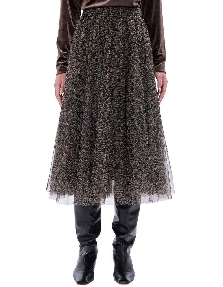 Wild About You Tulle Skirt in Brown Multi image 2