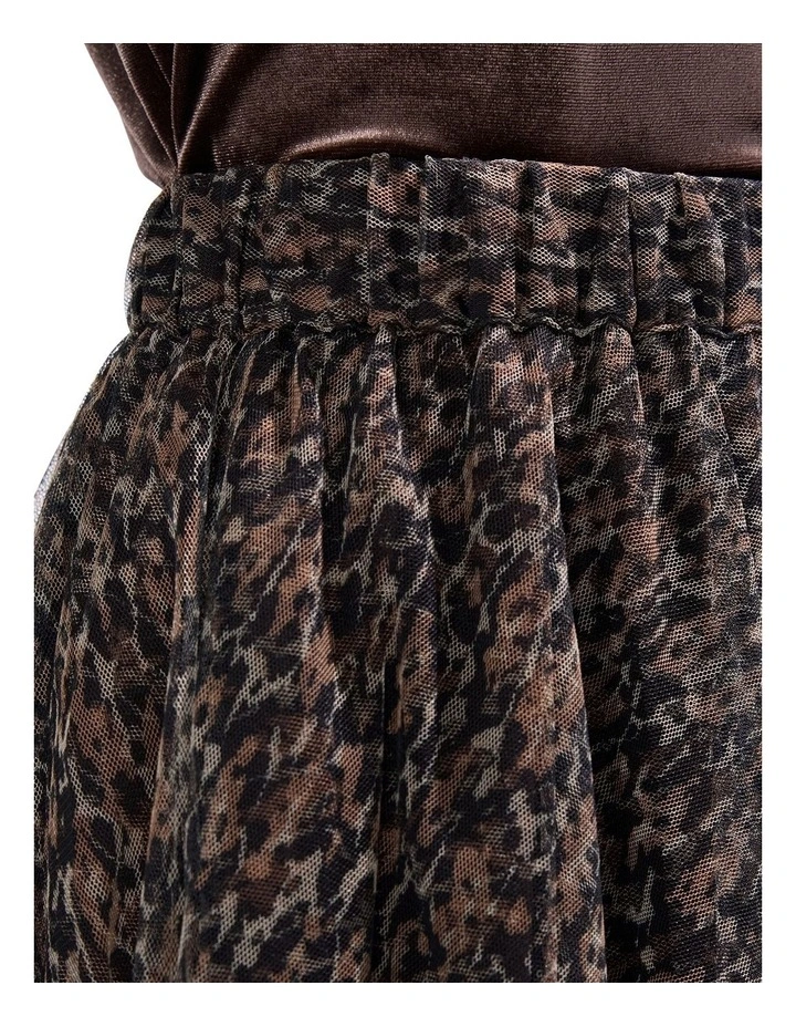 Wild About You Tulle Skirt in Brown Multi image 3
