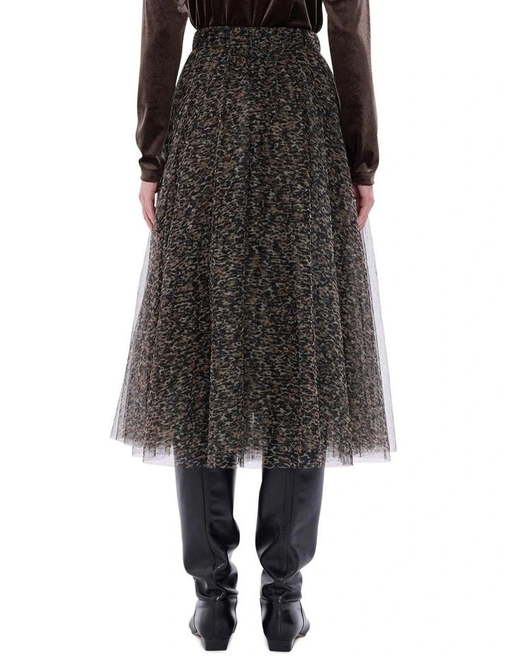 Wild About You Tulle Skirt in Brown Multi image 6