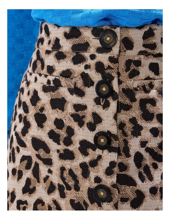 Damon Jacquard Skirt in Brown Multi image 4