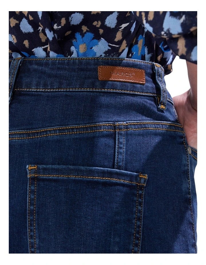 Ashwin Denim Midi Skirt in Chelsea Blue image 4