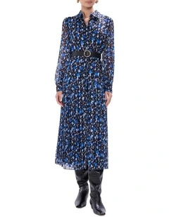 Chalk In The Clouds Dress in Blue Multi