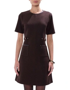 Ruth Felted Wool Dress in Espresso