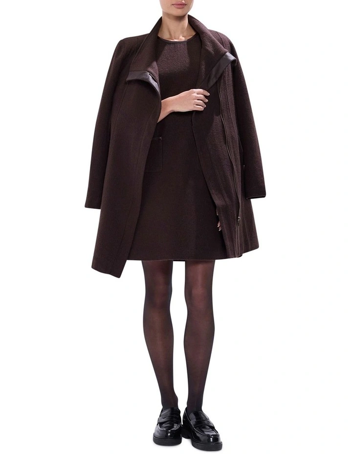 Ruth Felted Wool Dress in Espresso image 2