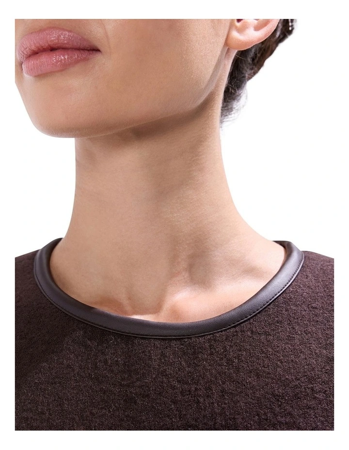 Ruth Felted Wool Dress in Espresso image 3