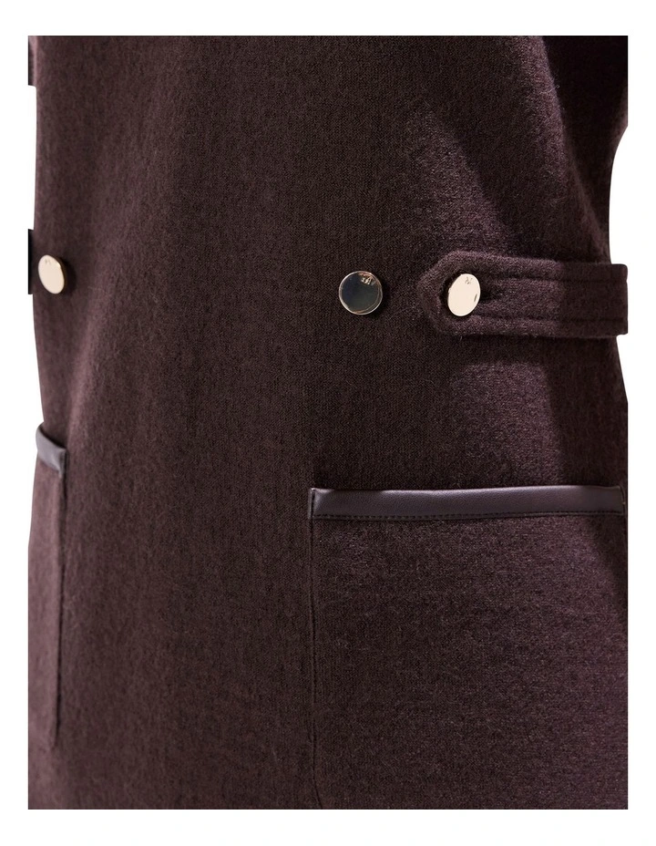 Ruth Felted Wool Dress in Espresso image 4