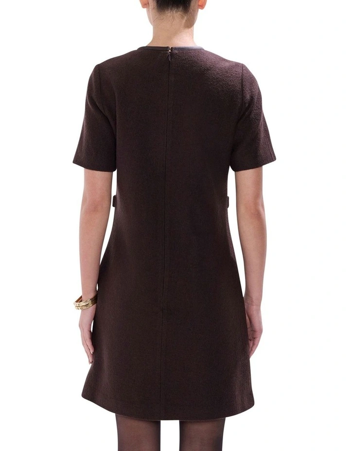 Ruth Felted Wool Dress in Espresso image 5