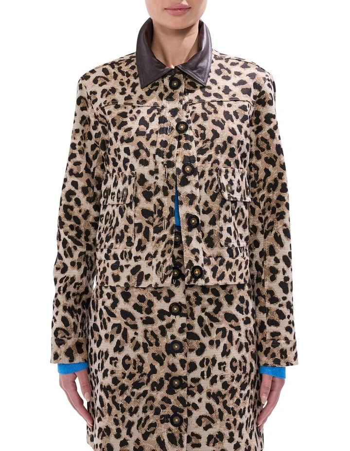 Damon Jacquard Jacket in Brown Multi image 1